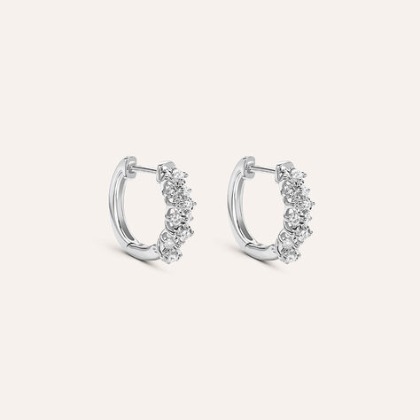 Orecchini A Cerchio Diamotion Oro Bianco Diamante - Orecchini a Cerchio Donna | Stroili