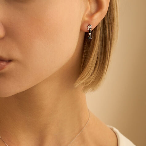 Orecchini Pendenti Charlotte Oro Bianco Zaffiro Diamante - Orecchini Pendenti Donna | Stroili