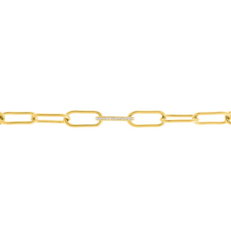 Catena Radiance Acciaio Dorato Cristallo - Collane Catena Donna | Stroili