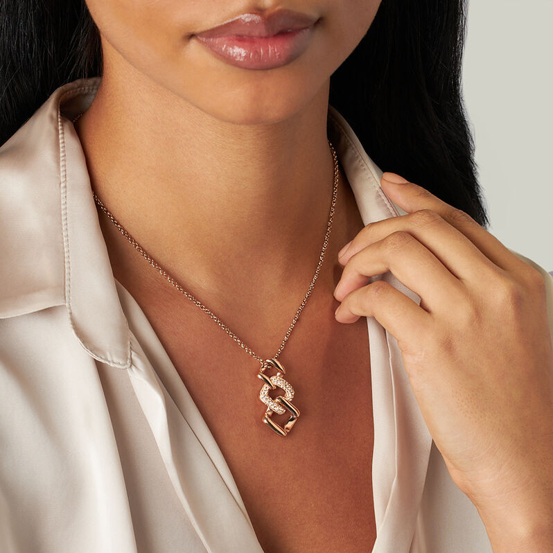 Collana Aura Acciaio Rosa Cristallo - Collane Donna | Stroili