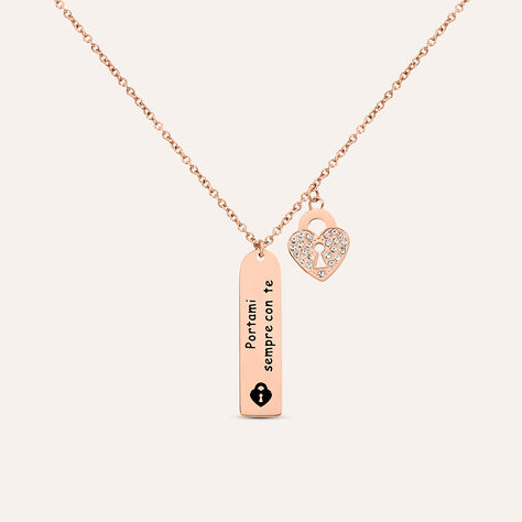 Collana Sunrise Acciaio Rosa Cristallo - Collane Donna | Stroili