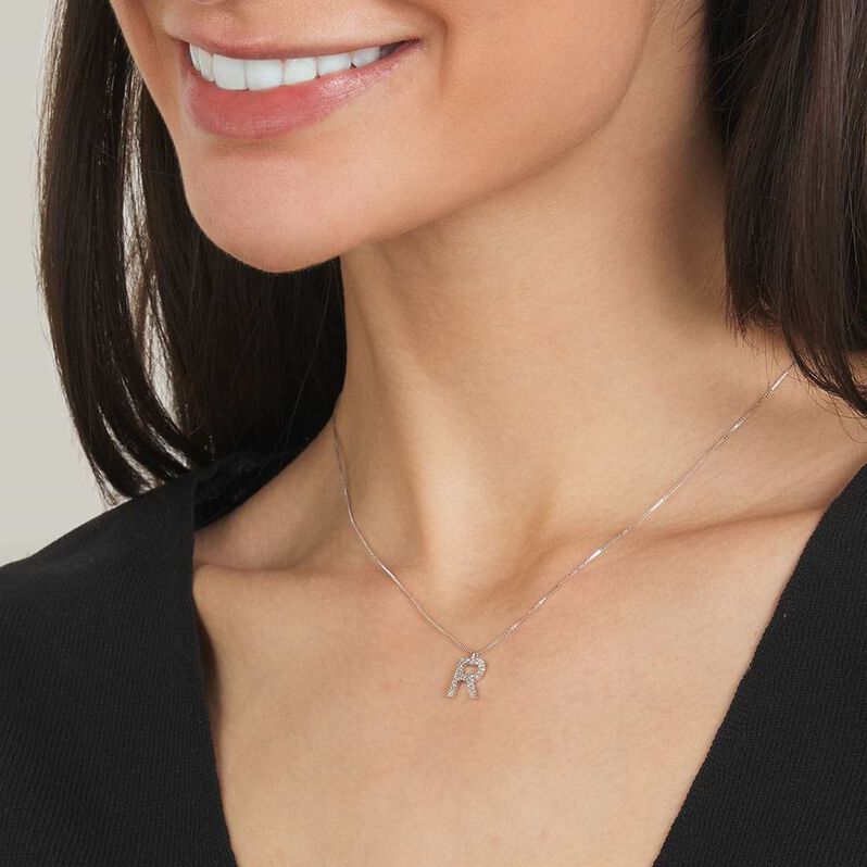 Collana Diamond Letters Oro Bianco Diamante - Collane Donna | Stroili