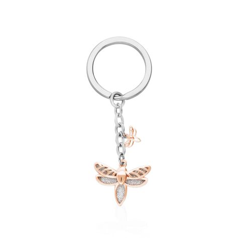 Portachiave in acciaio bicolore con charm libellula - Portachiavi Donna | Stroili