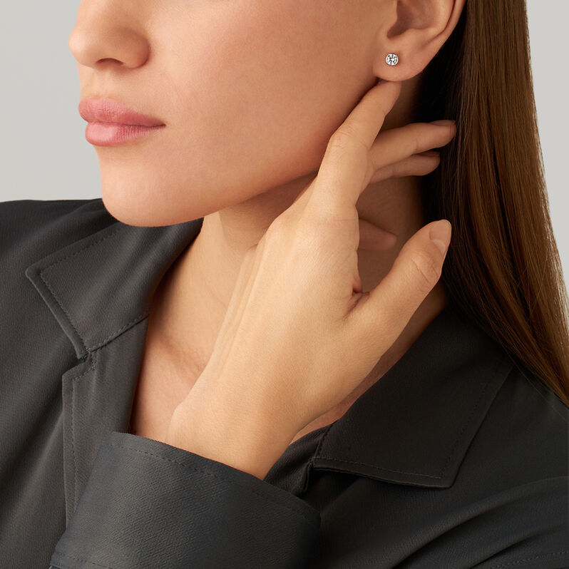 Orecchini Lobo Punto Luce Bon Ton Oro Bianco Cubic Zirconia - Orecchini a Lobo Donna | Stroili