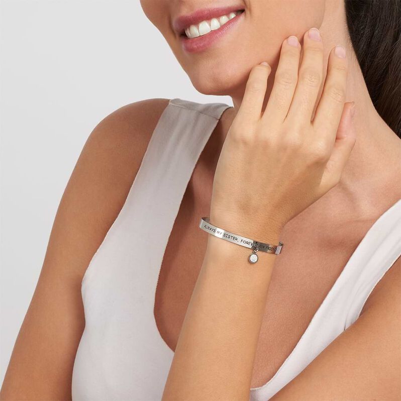 Bangle Sunrise Acciaio Cristallo - Bracciali Rigidi Donna | Stroili