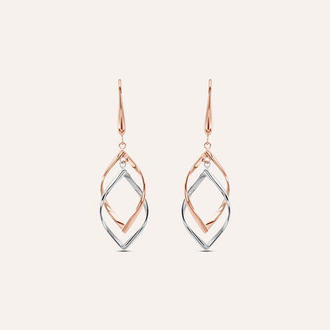 Orecchini Pendenti Sunrise Acciaio Bicolore Bianco / Rosa - Orecchini Pendenti Donna | Stroili