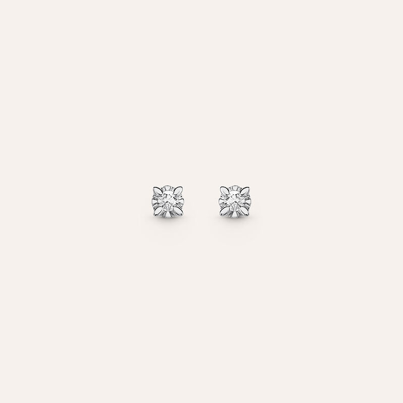Orecchini Lobo Punto Luce Diamazing Oro Bianco Diamante - Orecchini a Lobo Donna | Stroili