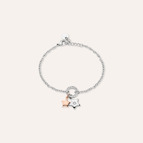 Bracciale Sunrise Acciaio Bicolore Bianco / Rosa Cristallo - Bracciali Donna | Stroili