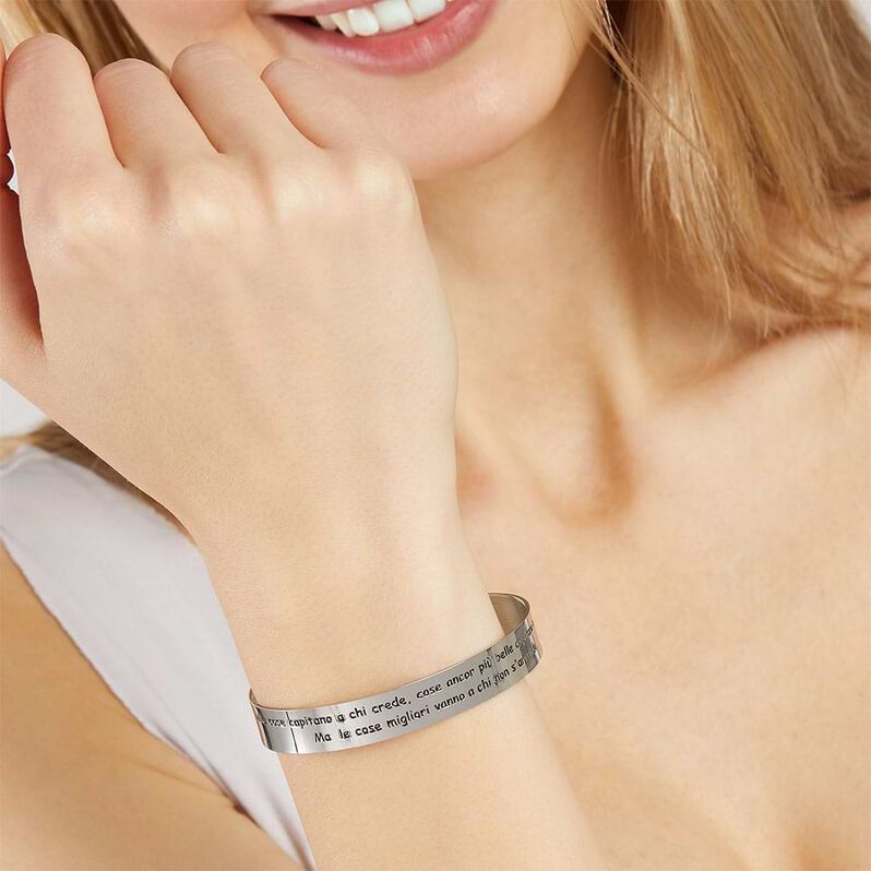Bangle Sunrise Acciaio Cristallo - Bracciali Rigidi Donna | Stroili