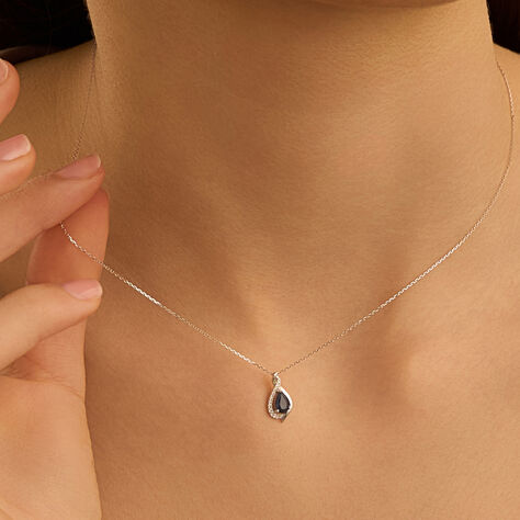 Collana Charlotte Oro Bianco Zaffiro Diamante - Collane Donna | Stroili