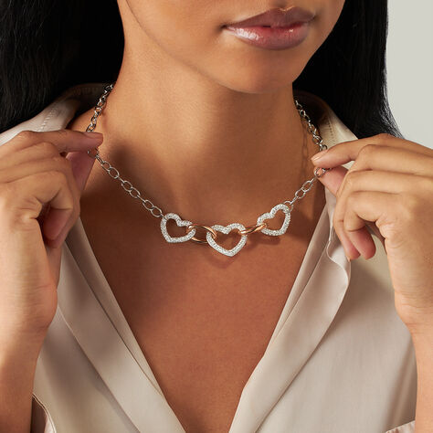 Collana Aura Acciaio Bicolore Bianco / Rosa Cristallo - Collane Donna | Stroili