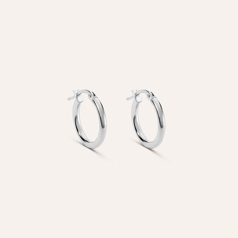 Orecchini A Cerchio Toujours Oro Bianco - Orecchini a Cerchio Donna | Stroili