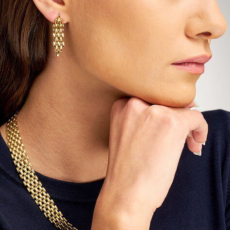 Orecchini Pendenti Panther Chain Radiance Acciaio Dorato - Orecchini Pendenti Donna | Stroili