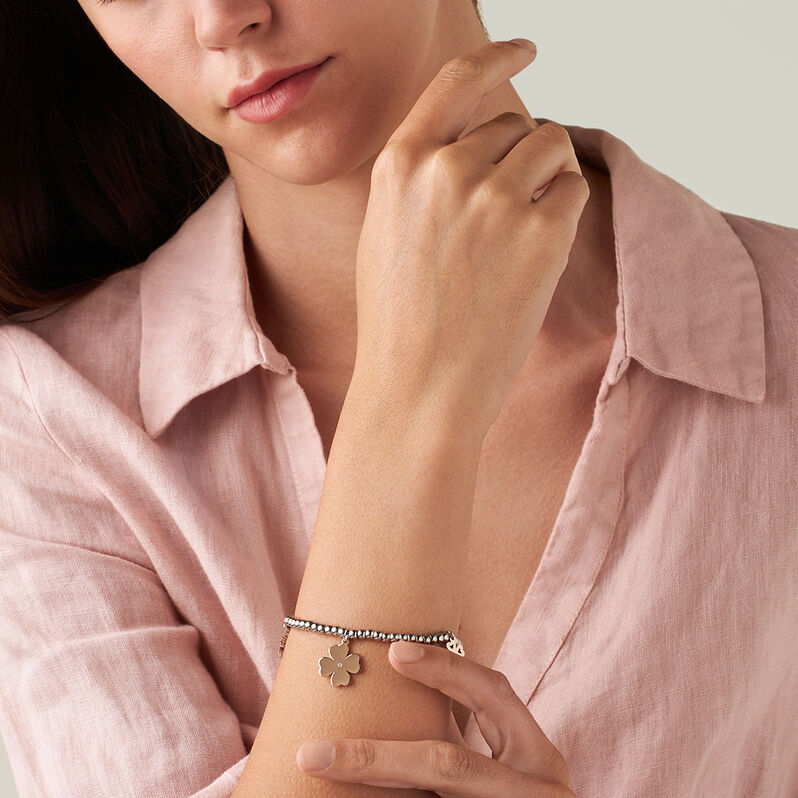 Bracciale Sunrise Acciaio Bicolore Bianco / Rosa Cristallo - Bracciali Donna | Stroili
