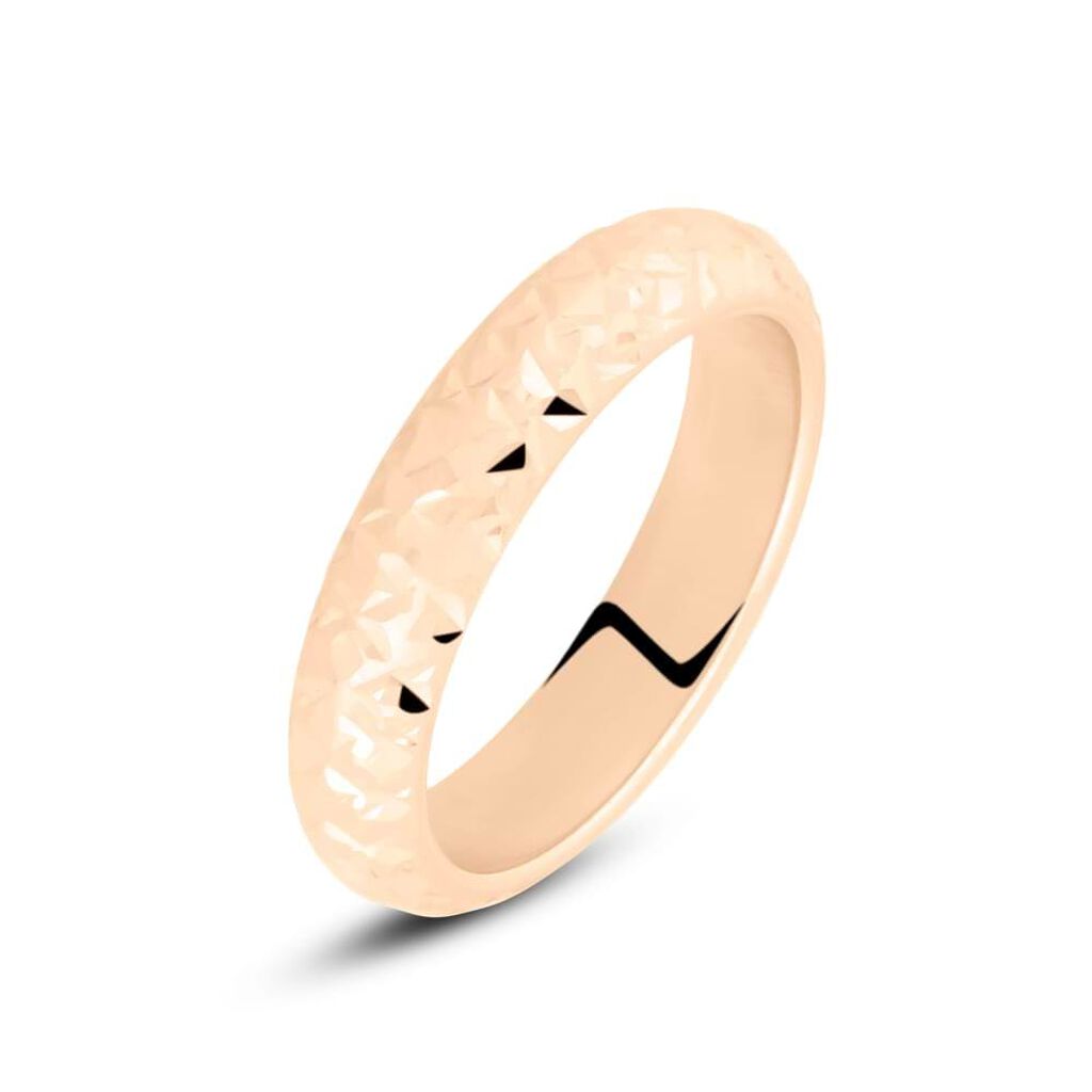 Fede Classica Leggera Diamantata 4 mm Oro Rosa