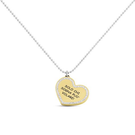 Collana Sunrise Acciaio Bicolore Giallo / Bianco Cristallo - Collane Donna | Stroili