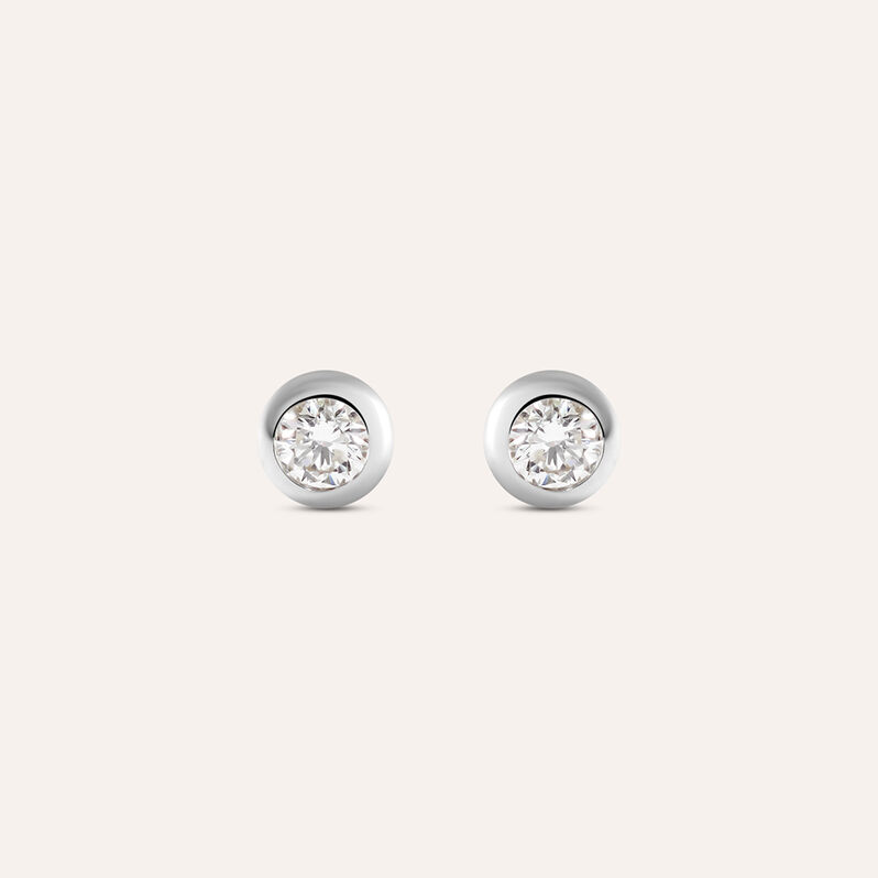 Orecchini Lobo Punto Luce Grace Oro Bianco Diamante - Orecchini a Lobo Donna | Stroili