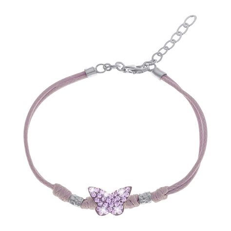 Bracciale farfalla in argento rodiato e cristalli - Bracciali Bambino | Stroili