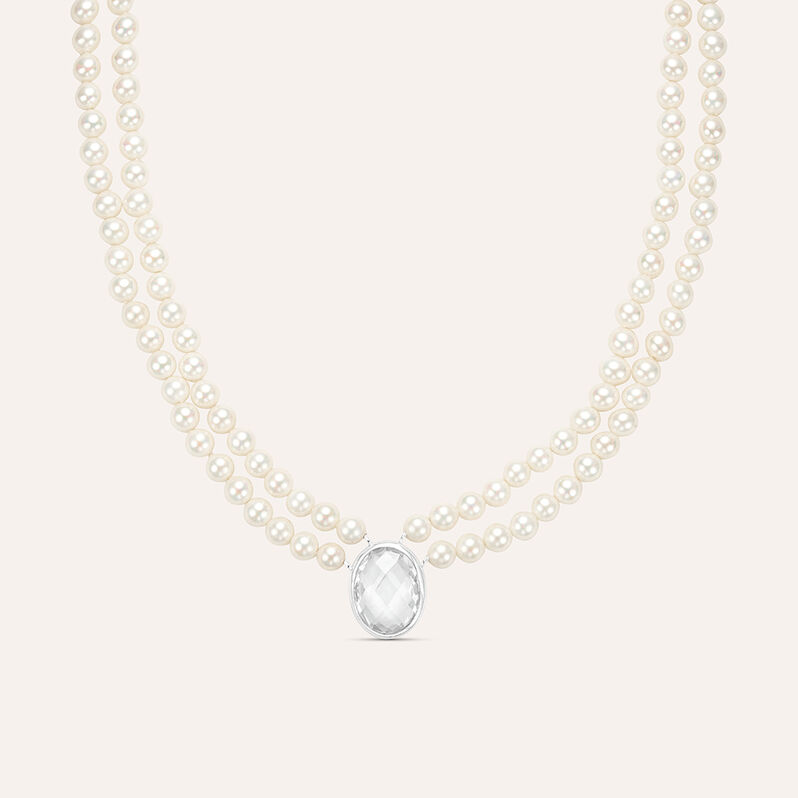 Collana Silver Pearls Argento Rodiato Perla sintentica Cubic Zirconia - Collane Donna | Stroili