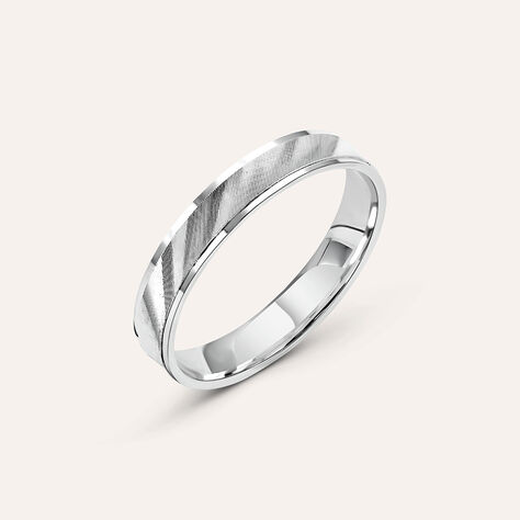 Fede Classica Satinata 3.5 mm Oro Bianco - Anelli con Incisione Uomo | Stroili