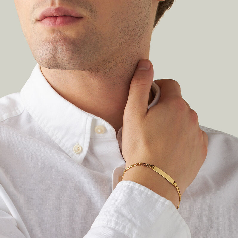 Bracciale Con Targhetta L'homme Or Oro Giallo - Bracciali con Incisione Uomo | Stroili