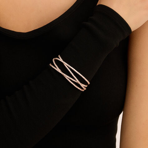 Bangle Romantic Shine Metallo Rosa Cristallo - Bracciali Rigidi Donna | Stroili
