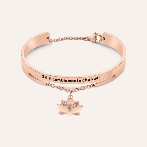 Bangle Sunrise Acciaio Rosa Cristallo - Bracciali Rigidi Donna | Stroili