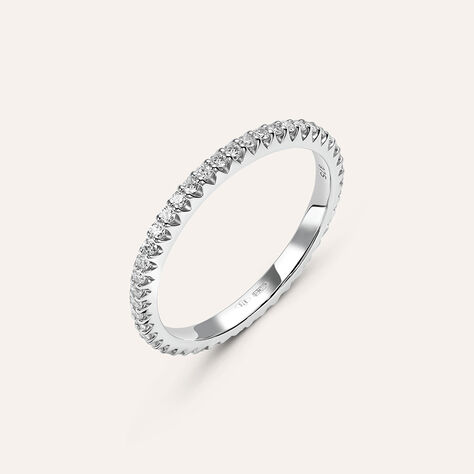 Fede Classica Eternity 1.8 mm Oro Bianco Diamante - Anelli con Incisione Donna | Stroili