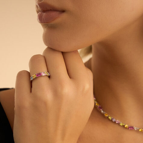 Anello Solitario Silver Rainbow Argento Rodiato Cubic Zirconia - Anelli con Pietre Donna | Stroili