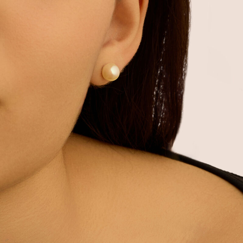 Orecchini Lobo Gabrielle Oro Bianco Perla D'Acqua Dolce - Orecchini a Lobo Donna | Stroili