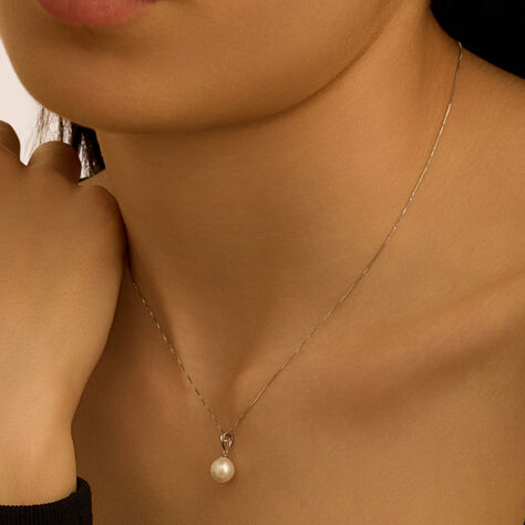 Collana Gabrielle Oro Bianco Perla D'Acqua Dolce - Collane Donna | Stroili