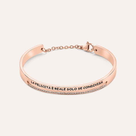 Bangle Sunrise Acciaio Rosa Cristallo - Bracciali Rigidi Donna | Stroili