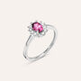 Anello Solitario Kate Jasmine Oro Bianco Rodolite Diamante