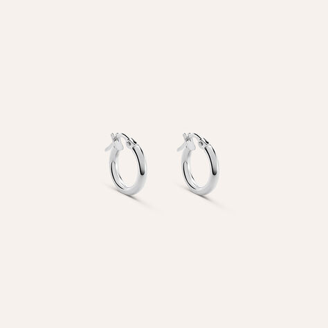 Orecchini A Cerchio Toujours Oro Bianco - Orecchini a Cerchio Donna | Stroili