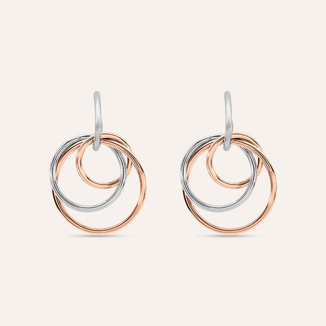 Orecchini Pendenti Sunrise Acciaio Bicolore Bianco / Rosa - Orecchini Pendenti Donna | Stroili