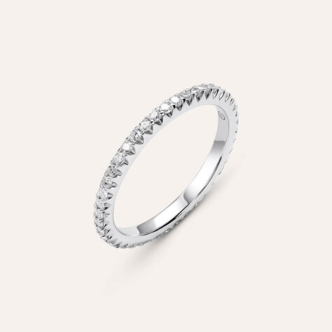 Fede Classica Eternity 2 mm Oro Bianco Diamante - Anelli con Incisione Donna | Stroili