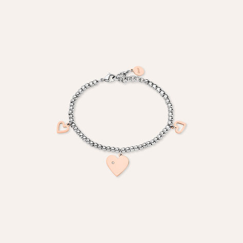 Bracciale Sunrise Acciaio Bicolore Bianco / Rosa Cristallo - Bracciali con Incisione Donna | Stroili