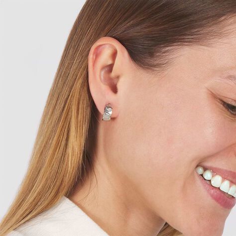 Orecchini A Cerchio Golden Lover Oro Bianco - Orecchini a Cerchio Donna | Stroili