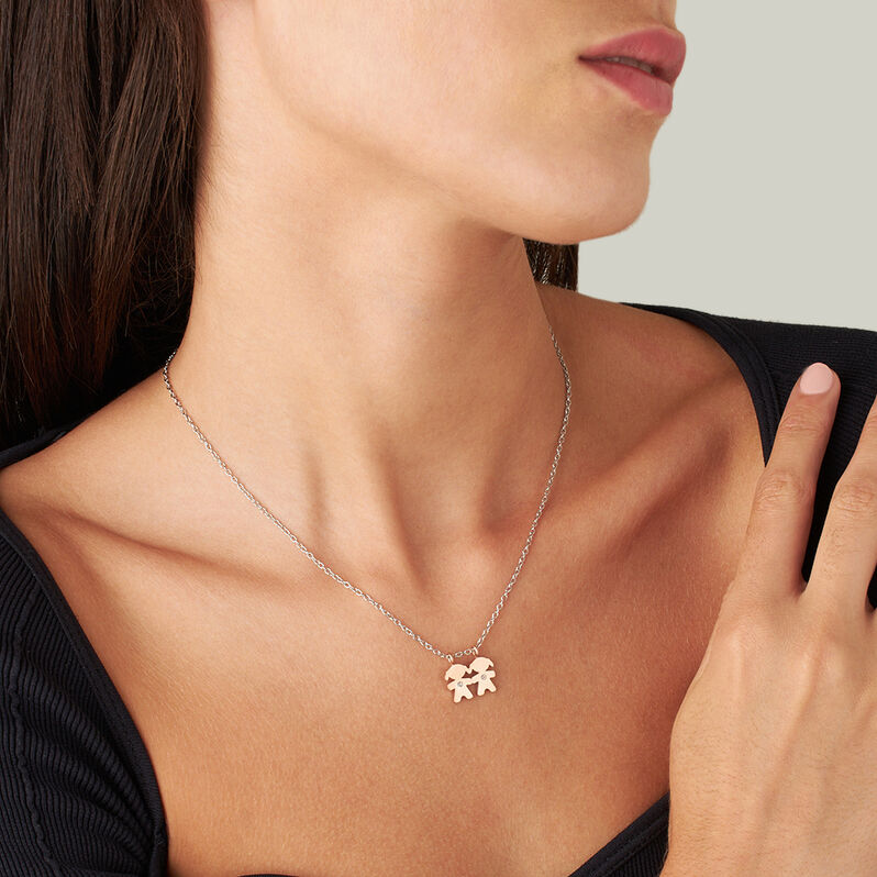 Collana Sunrise Acciaio Bicolore Bianco / Rosa Cristallo - Collane Donna | Stroili