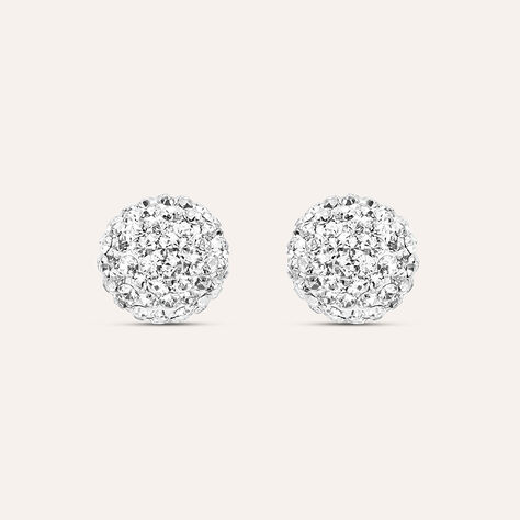 Orecchini Lobo Crystal Gold Oro Bianco Cristallo - Orecchini a Lobo Donna | Stroili