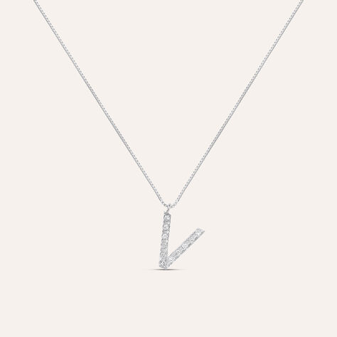 Collana Diamond Letters Oro Bianco Diamante - Collane Donna | Stroili