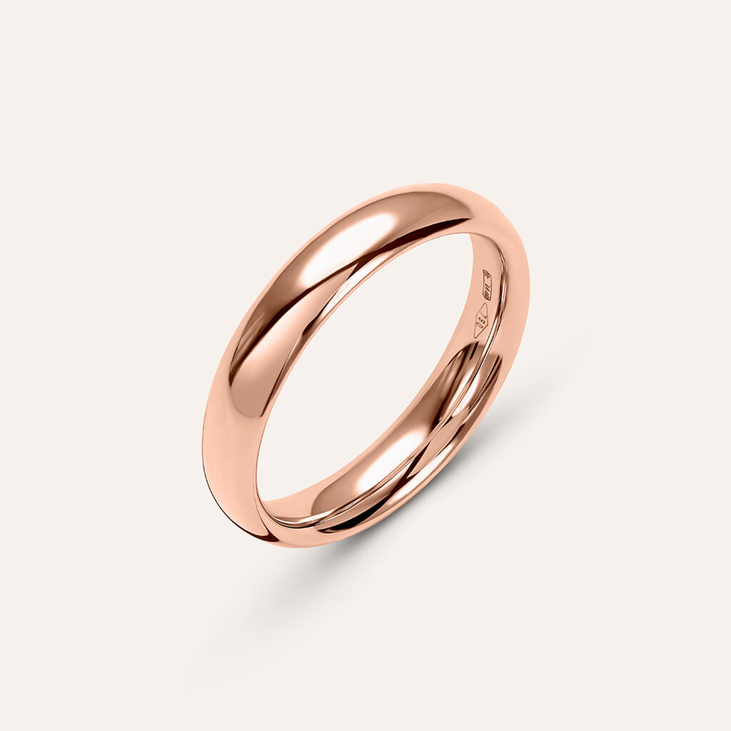 Fede Comoda Leggera 4 mm Oro Rosa