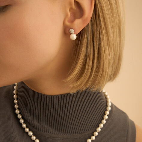 Orecchini Lobo Silver Pearls Argento Rodiato Perla sintentica - Orecchini a Lobo Donna | Stroili