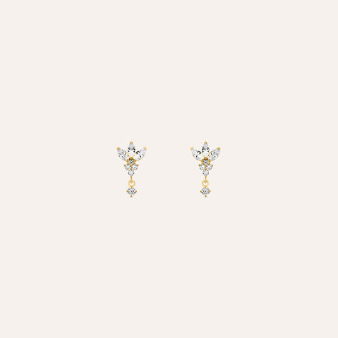 Orecchini Lobo Bon Ton Oro Giallo Cubic Zirconia - Regalo per Cerimonie Religiose Donna | Stroili