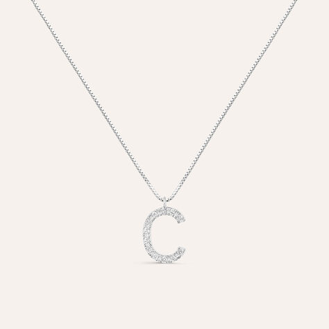 Collana Diamond Letters Oro Bianco Diamante - Collane Donna | Stroili