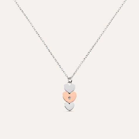 Collana Sunrise Acciaio Bicolore Bianco / Rosa Cristallo - Collane Donna | Stroili