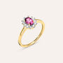 Anello Solitario Kate Jasmine Oro Giallo Rodolite Diamante