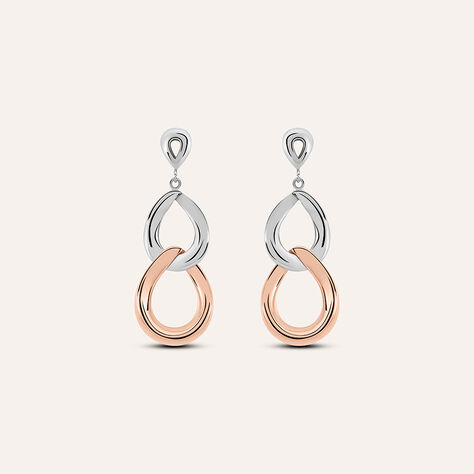 Orecchini Pendenti Sunrise Acciaio Bicolore Bianco / Rosa - Orecchini Pendenti Donna | Stroili