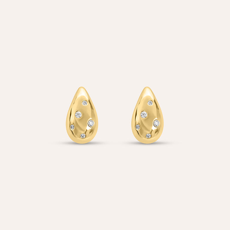 Orecchini Lobo Claire Oro Giallo Cubic Zirconia - Orecchini a Lobo Donna | Stroili