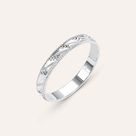 Fede Classica Diamantata 3 mm Oro Bianco - Anelli con Incisione Donna | Stroili